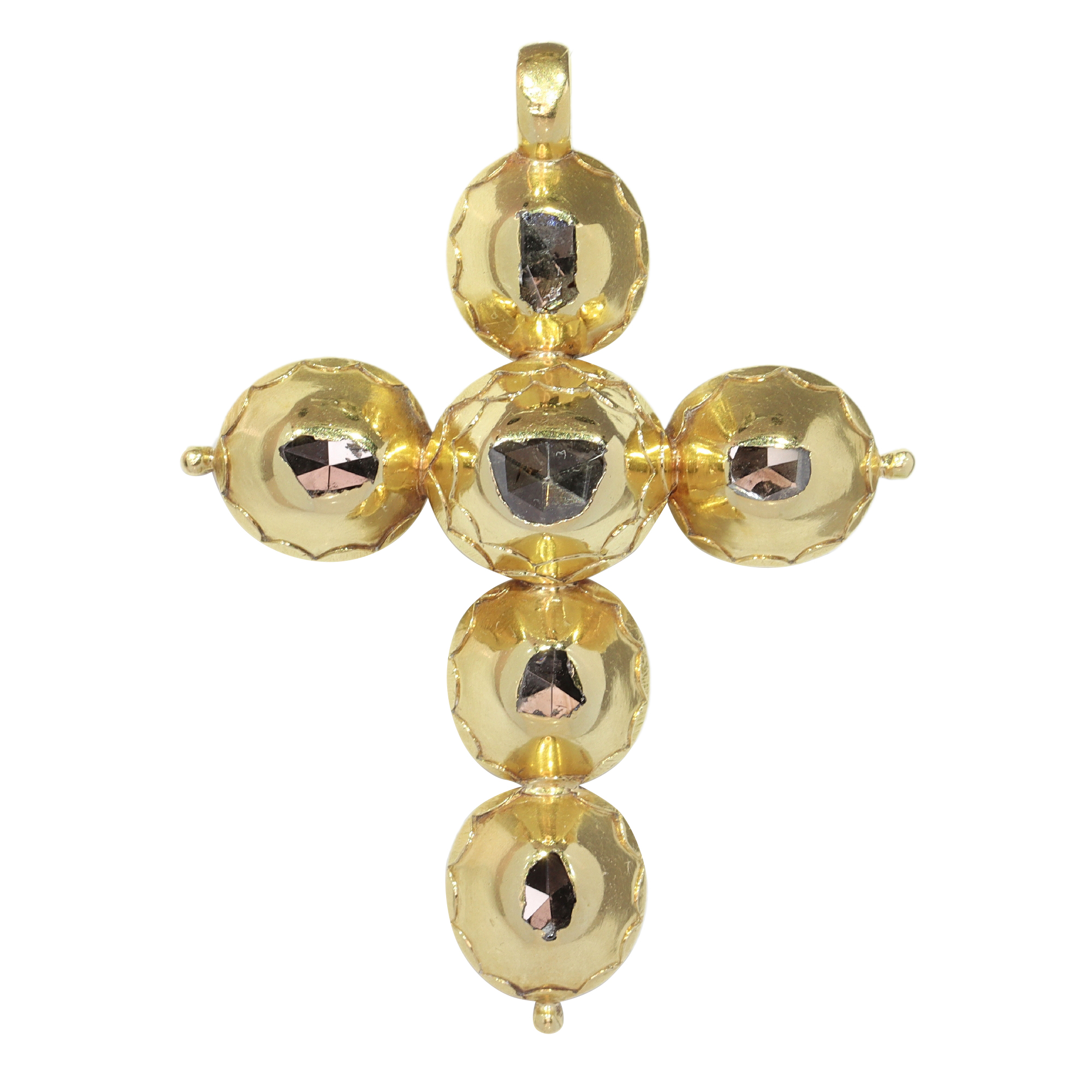 Echoes of Devotion: 1780s Georgian Cross Pendant with Rose-Cut Diamonds